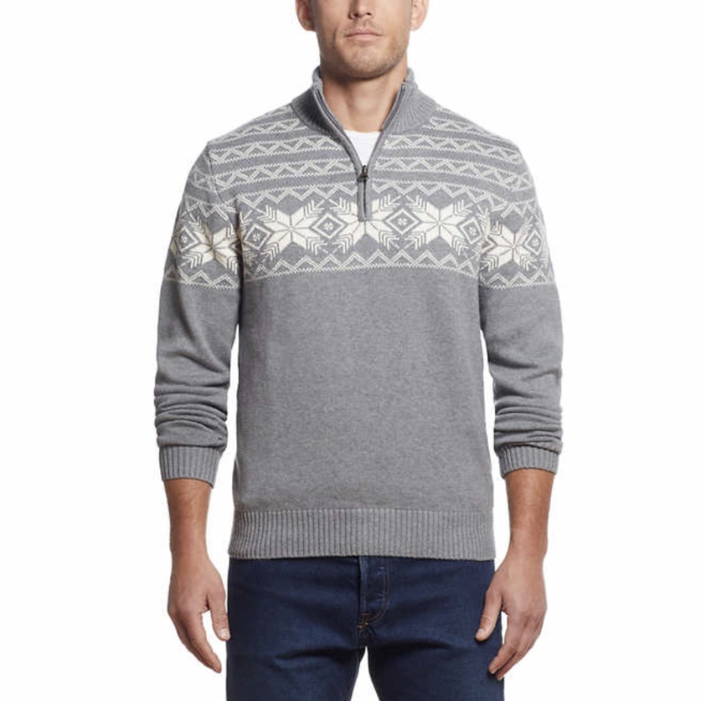 Weatherproof Vintage Men's 1/4 Zip Holiday Sweater
